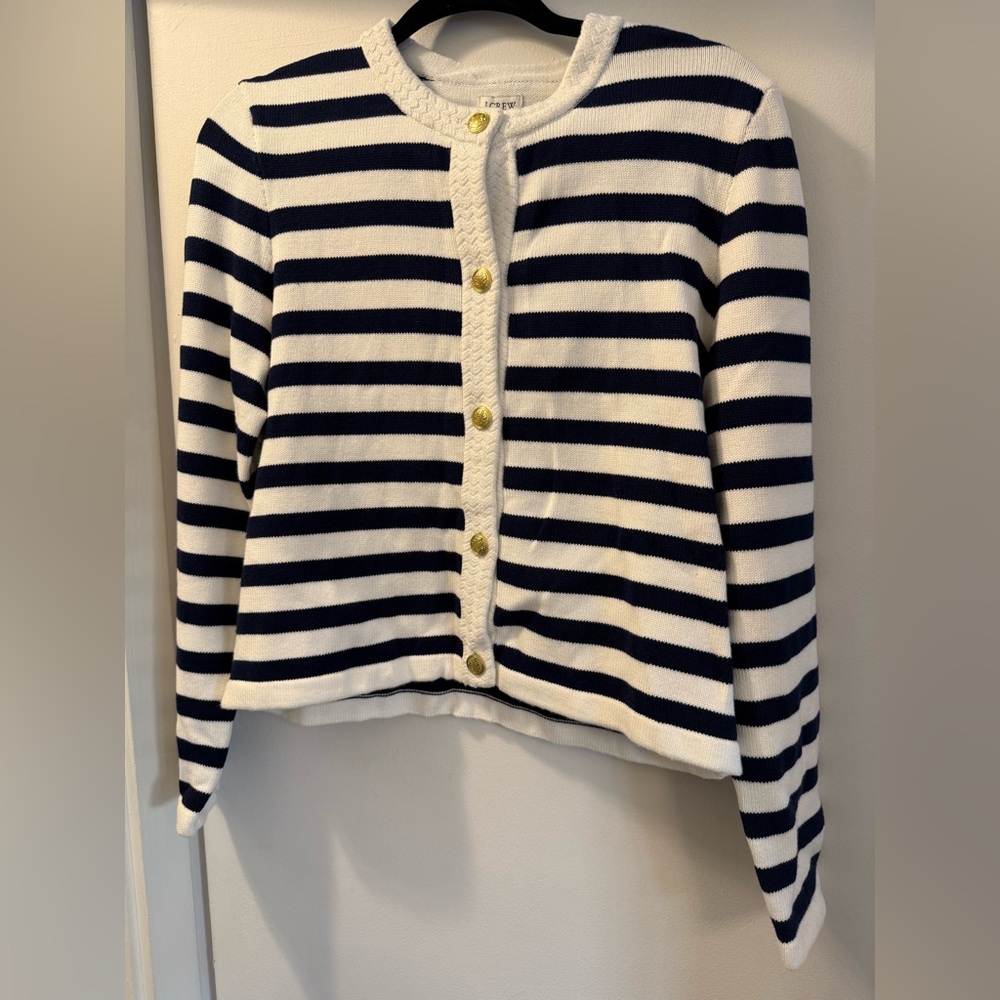 J. crew stripped blue and white sweater NWT
